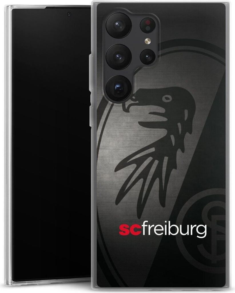 DeinDesign Slim Hülle für Samsung Galaxy S23 Ultra Silikon Case Ultra Dünn Handyhülle Metallic Look Offizielles Lizenzprodukt SC Freiburg