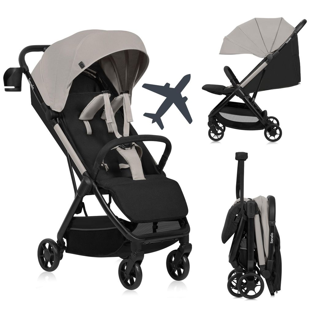 Kinderwagen Julie Air bis 22 kg Schwenkräder 360° Federung Einhand-Faltmechanismus - Beige