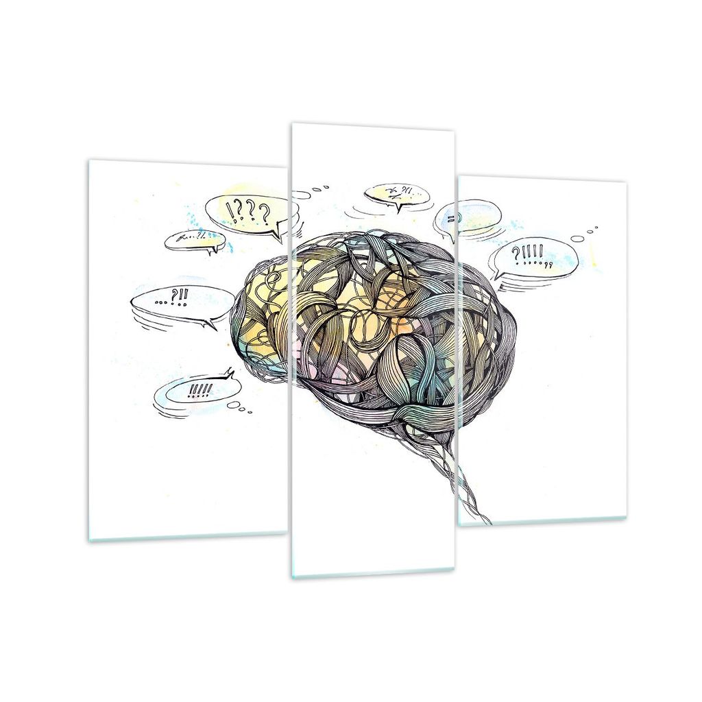 Bilder auf glas - Gehirn Bildung Experiment Illustration - 130x100cm - Glasbilder - Wandbilder - Kunstdruck - Wanddekoration aus Glas - Glas Bilder...