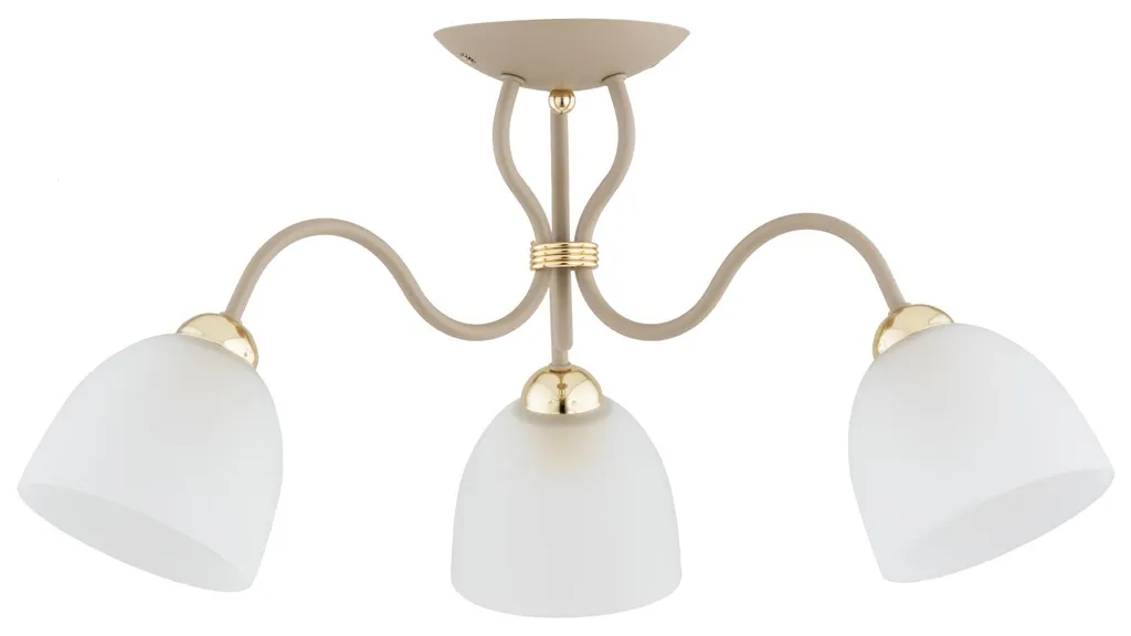 Suspension ARIEL Alfa beige à bras entrecroisés 3xE27 métal 56cm IP20