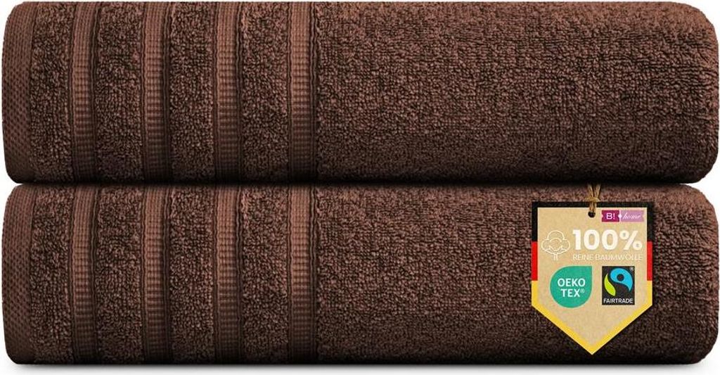 2er Set Saunatücher Plain braun 90x200 : 90x200 : Braun