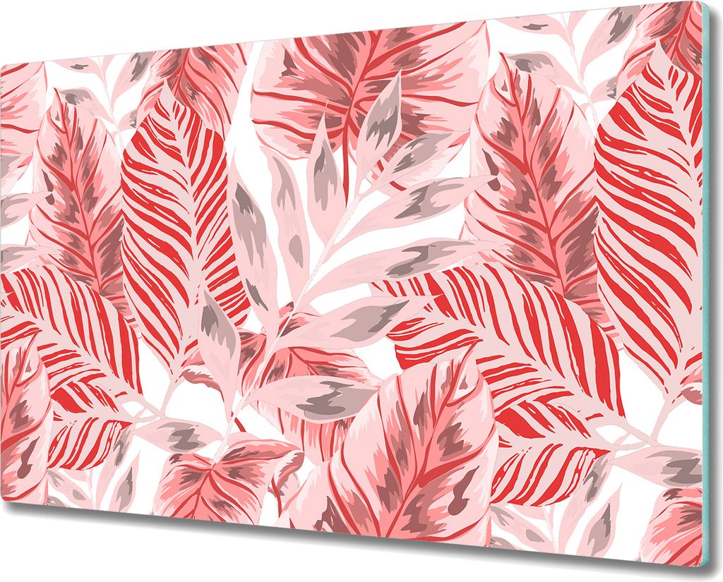 Glas Schneidebrett Herdabdeckplatten Schneideplatten - 80x52 cm - Rosa Dschungel