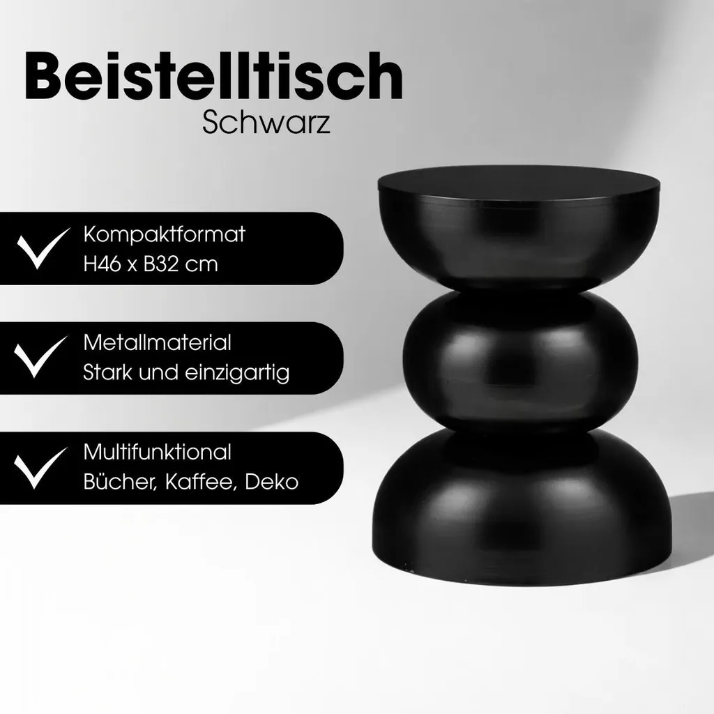 Petite table basse en fer noir mat meuble d'appoint compact et robuste - 2
