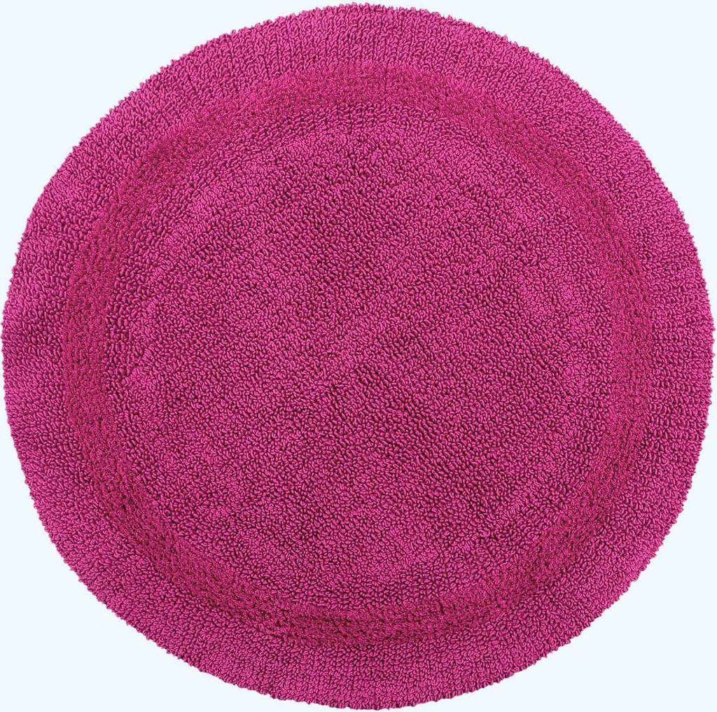 HOMESCAPES Tapis de sol rond framboise 80 cm 100% coton Image du produit 
