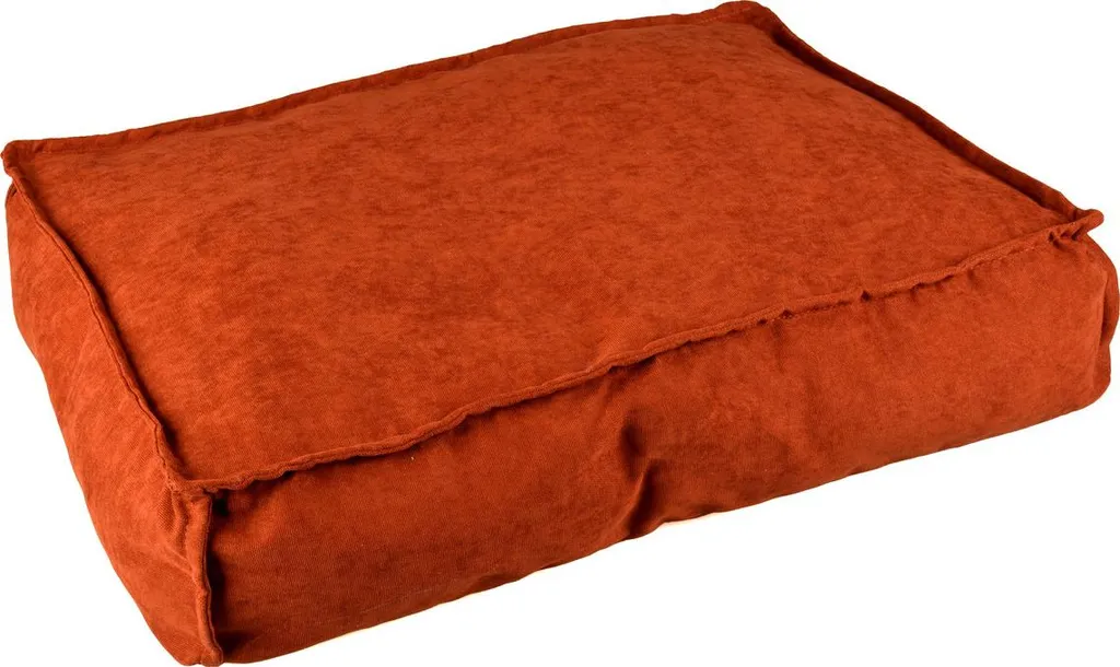 Panier pour chien rectangulaire en velours doux rouge blanc taille XL