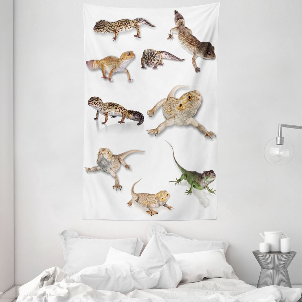 ABAKUHAUS Tierdruck Wandteppich und Tagesdecke, Primitive Reptil aus Weiches Mikrofaser Stoff Waschbar ohne Verblassen Digitaldruck, 140 x 230 cm, ...