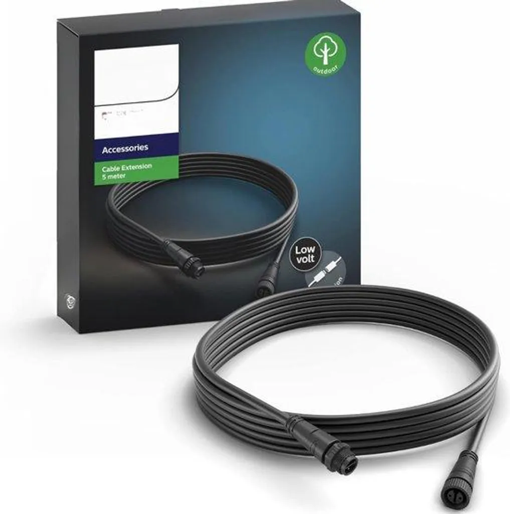 Rallonge électrique noire 5m IP20 monobloc avec câble souple H05VV-F