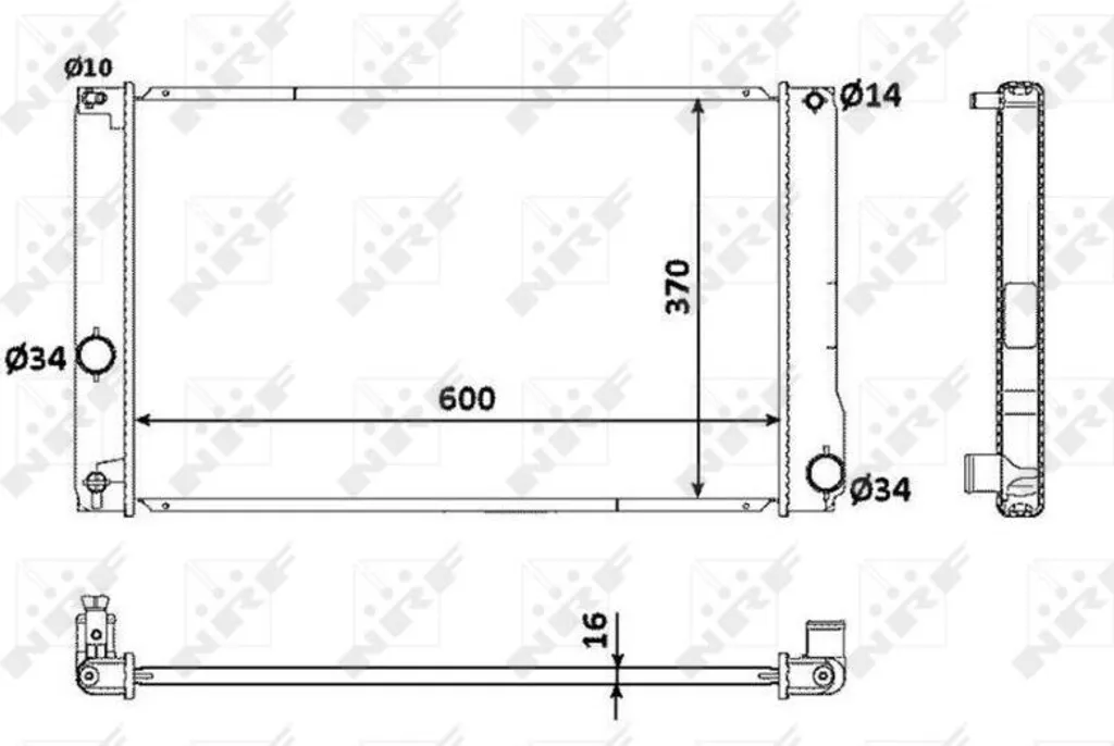 Radiateur moteur NRF 53926 pour Lexus CT ZWA10 et Toyota Auris E15 E18