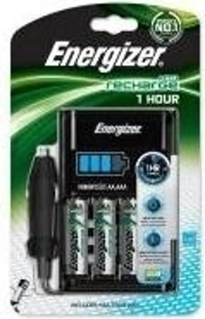 Chargeur Rapide Energizer 1 Hour avec Indicateur LED et Arrêt Auto