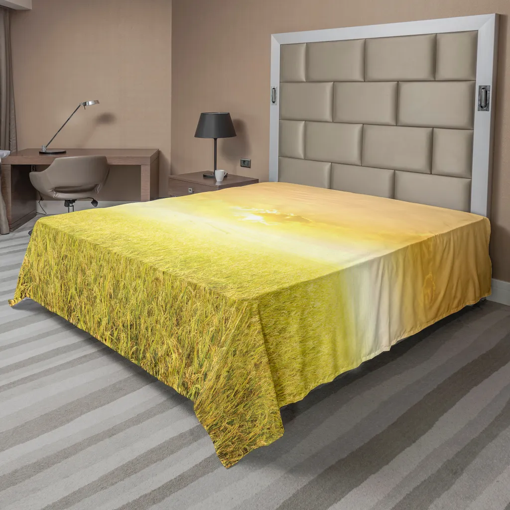 Offerta Lenzuolo King Size ABAKUHAUS 266x260 - Campo di Riso Giallo