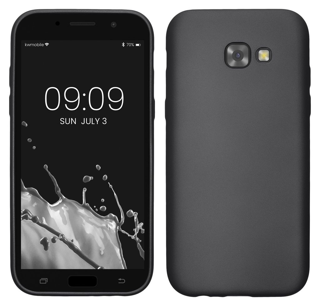kwmobile Handyhülle für Samsung Galaxy A5 (2017) Hülle - Silikon Case metallisch schimmernd - Schutzhülle Cover - Metallic Grau
