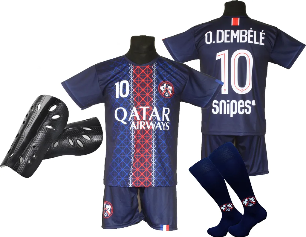 Kit Foot Enfant DEMBELE 128cm : Tenue Respirante avec Protège-tibias