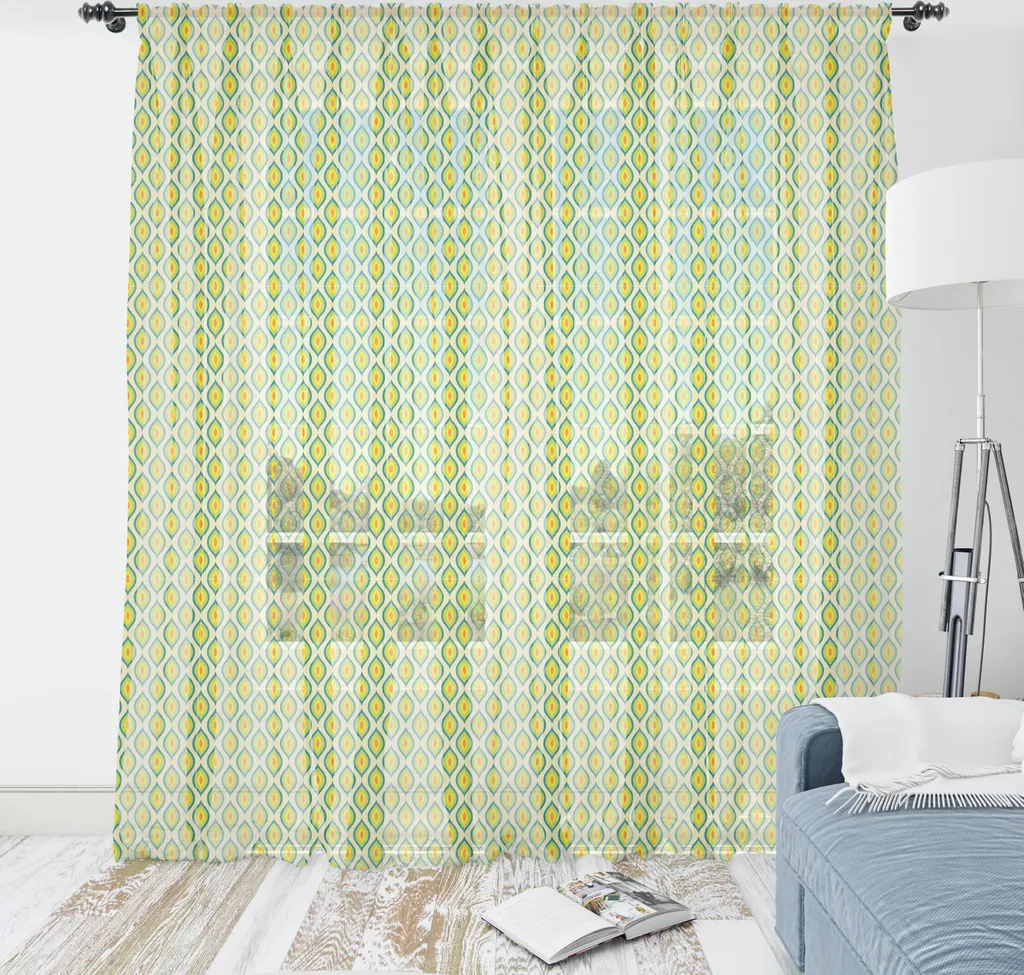 ABAKUHAUS Arazzo giallo e verde, design ispirato alle piume degli uccelli, tessuto satinato setoso per soggiorno e camera da letto, 220 cm x 274 cm, giallo verde vermiglio