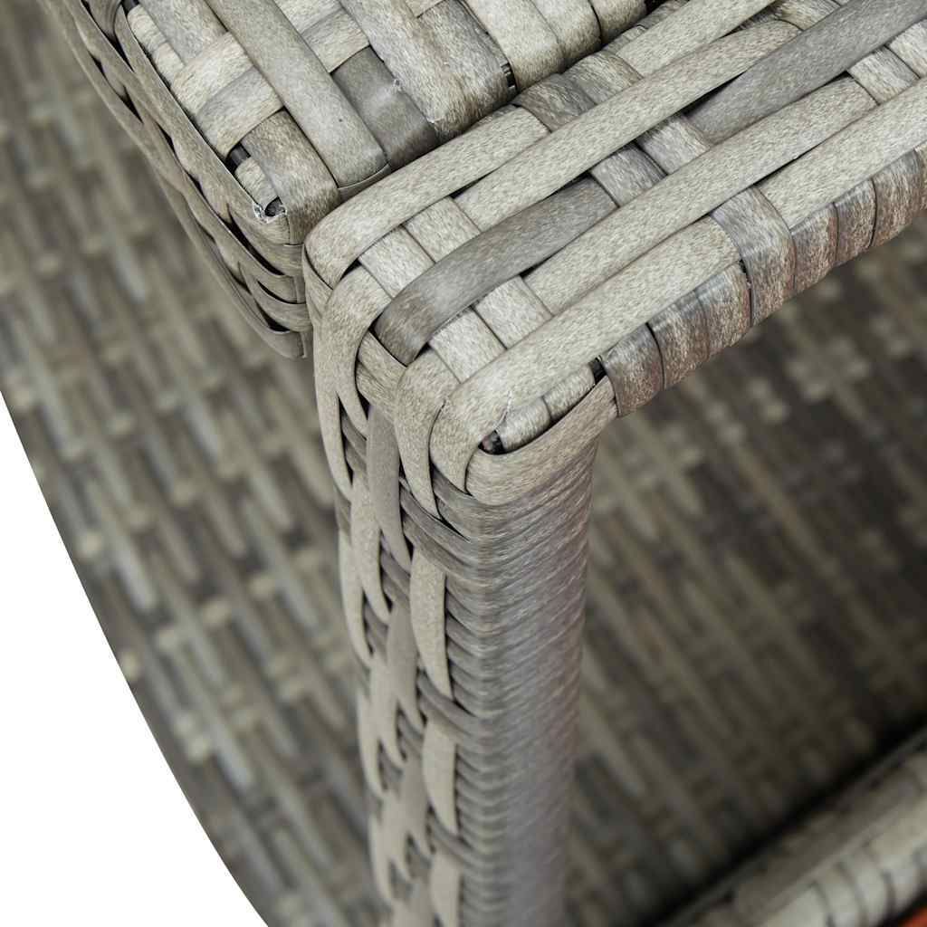 vidaXL Whirlpool-Umrandung Grau Poly Rattan Produktbild 7