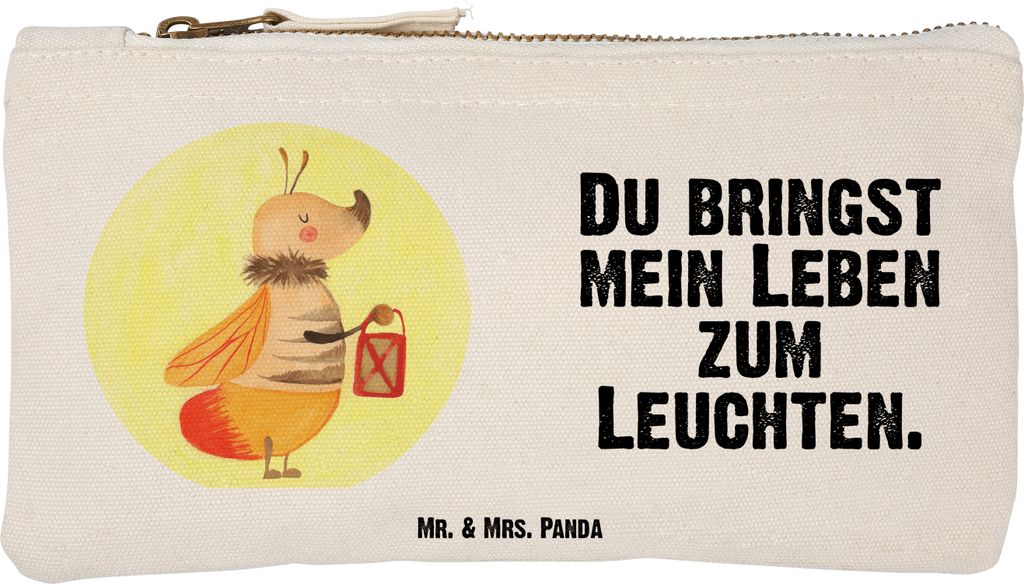 Mr. & Mrs. Panda pencil case Glühwürmchen Größe S Klein - Weiß - Geschenk, kosmetiktäschchen, Täschchen, Schminktasche, Lieblingsmensch, Hei...