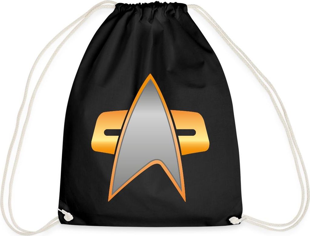 Spreadshirt Star Trek Voyager Crew Logo Turnbeutel, One size, Schwarz
