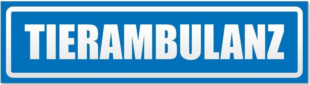 Kiwistar Tierambulanz invertiert Magnetschild Schild magnetisch - 60cm Blau - Magnetfolie für Auto PKW Kfz