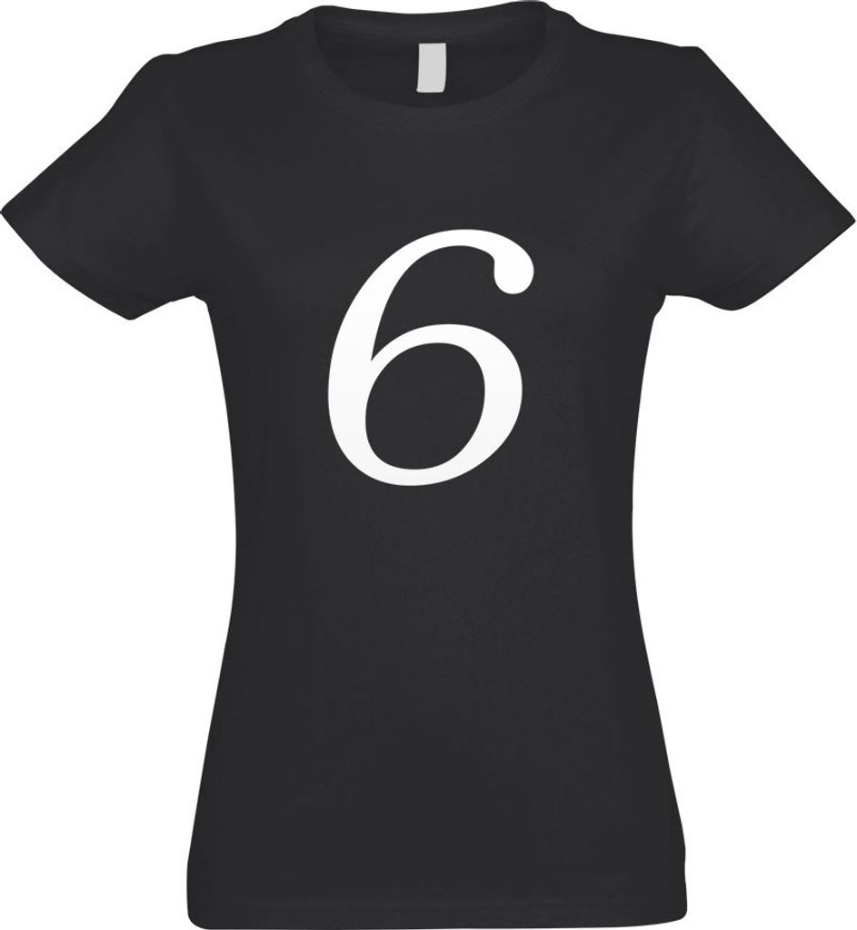 Kiwistar - T-Shirt tailliert - Damen - Graphit - Zahl 6 - Zahlen Nummern - mit Motiv Bedruckt - Funshirt Design - Sport - Freizeit - Damen - M