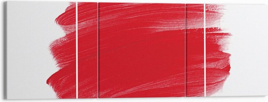 Bild auf Leinwand - Leinwandbild - 3 Teile - Rot Farben Stück - 150x50cm - Wand Bild - Wanddeko - Wandbilder - Leinwanddruck - Bilder - Wanddekora...