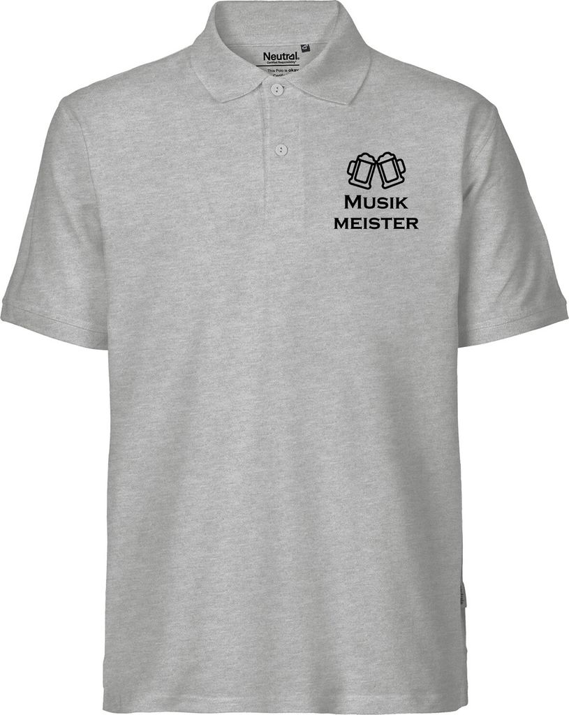 Huuraa Herren Polo Shirt Musikmeister Spielmanszug XL Sport Grey Bio Baumwolle Fairtrade Poloshirt Geschenkidee