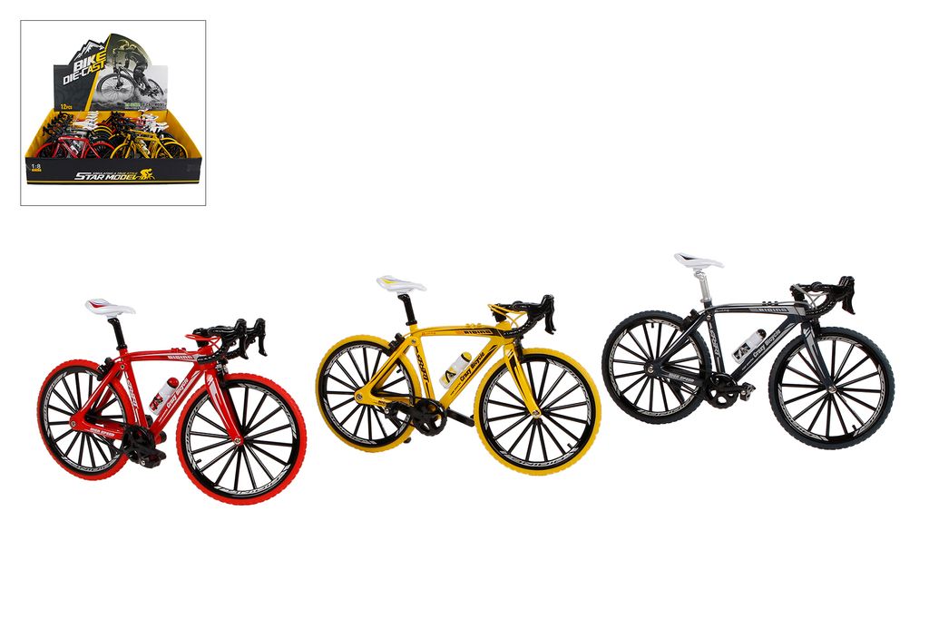 Miniatur Rennrad schwarz/rot/gelb 17cm 3fach sortiert Produktbild 