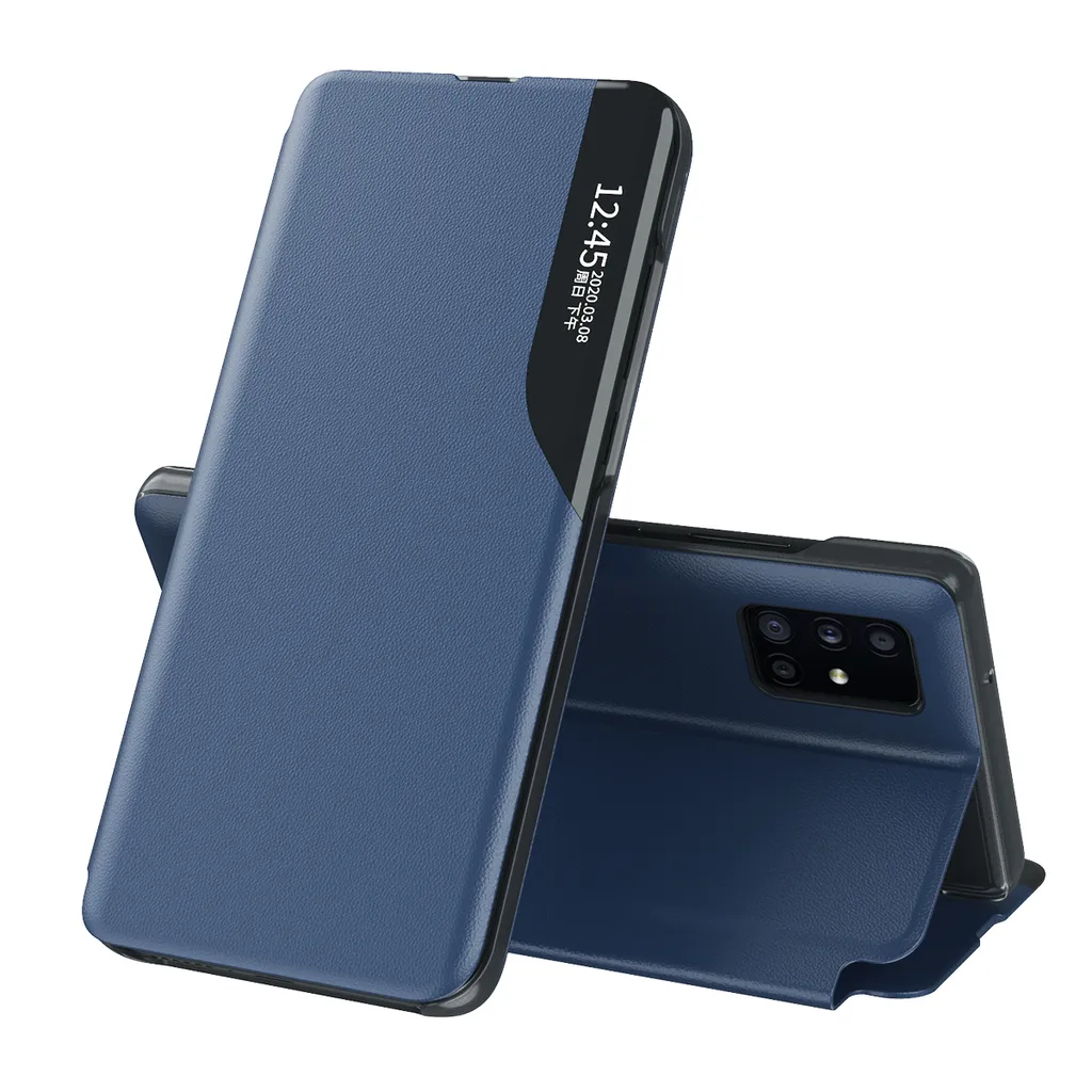Custodia Samsung Galaxy A71 5G Smart View Blu - Protezione Flip Stand