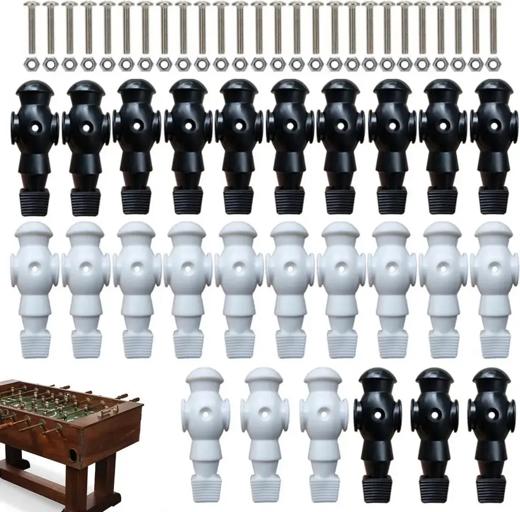 Figurines baby-foot haute résistance - Lot de 26 joueurs Noir & Blanc