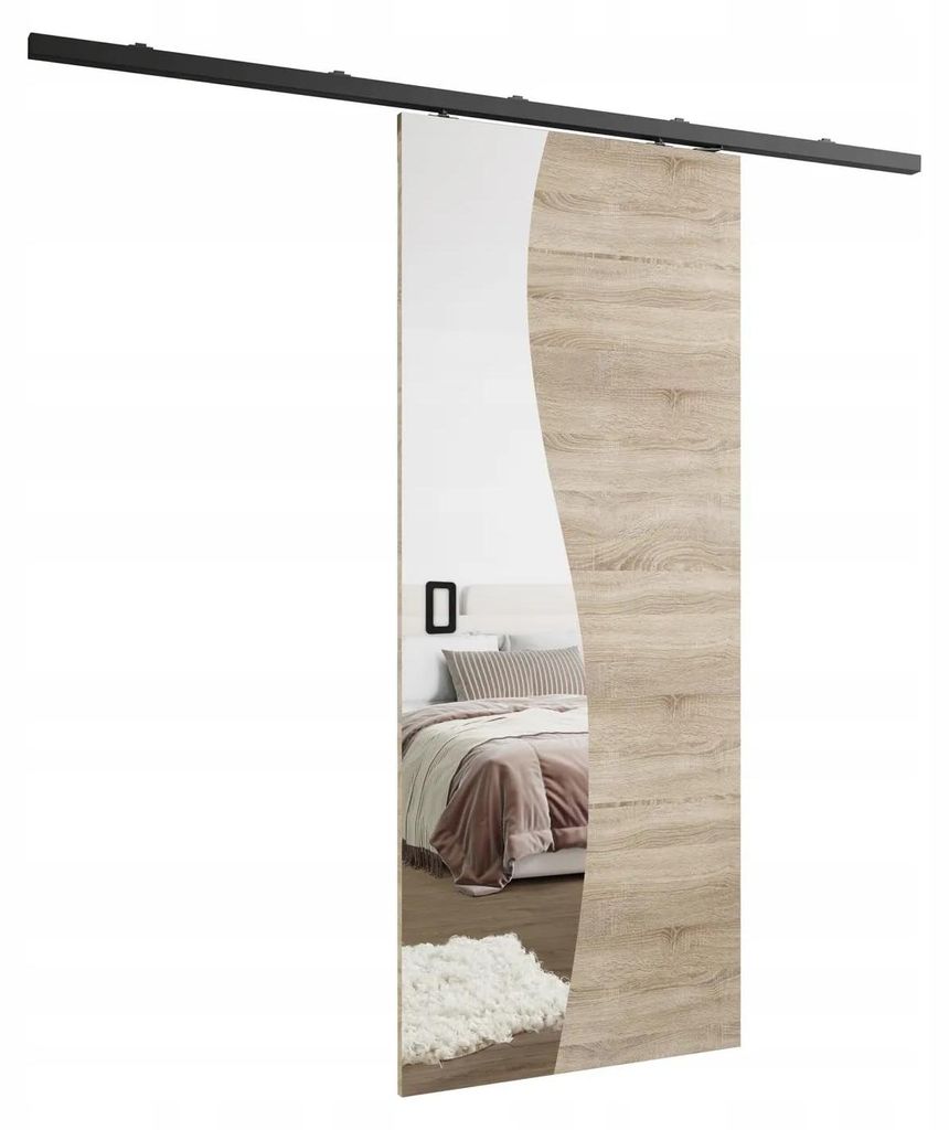 KIER FURNITURE Schiebetür Komplettset FALA Sliding Door, Raumteiler Schiebetür Eiche Sonoma 86x205x1,6 cm