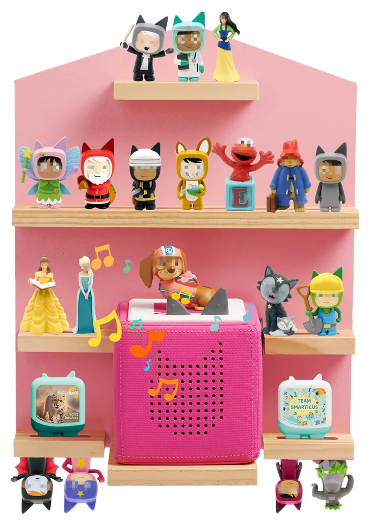 Support mural en pin pour Toniebox - Rangement magnétique figurine