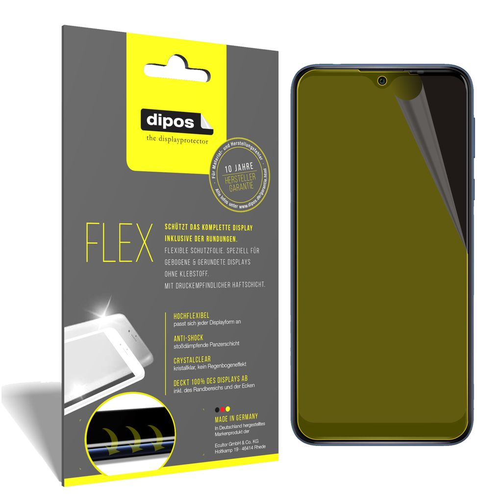 3x Schutzfolie für Wiko Y81 Folie, 100% Displayabdeckung, dipos Flex