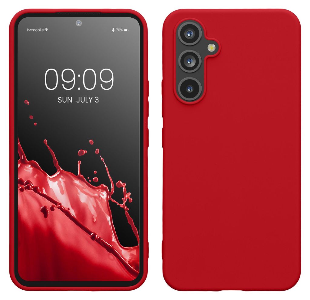 kwmobile Handyhülle für Samsung Galaxy A54 5G Hülle - TPU Case - Kabelloses Laden - Schutzhülle Cover in Klassisch Rot