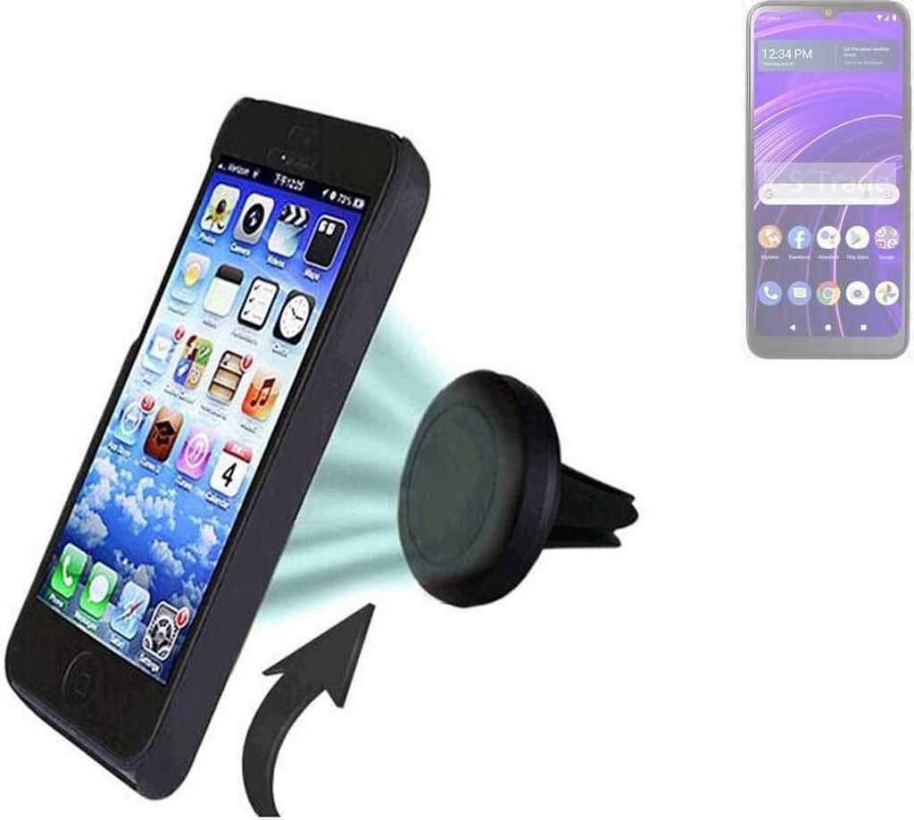 K-S-Trade Kompatibel mit BLU View Speed 5G Auto Handy Halterung KFZ Halter Lüftungsgitterhalterung Air Vent mount Smartphone Halter