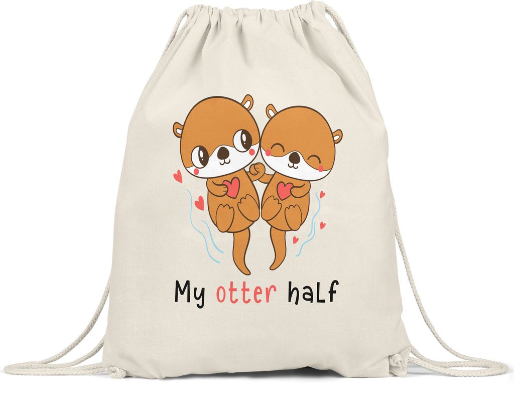 My Otter Half Turnbeutel Gymsack Liebe Liebesbeweis Liebling Lieblingsmensch Herz Umarmung Geborgenheit Verliebte