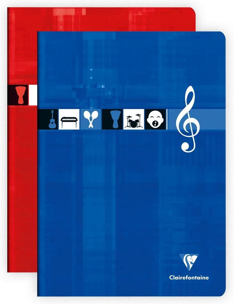 Clairefontaine 10x Noten + Gesangsheft A4 48 Blatt franz. Lin. Sortiert 3137C