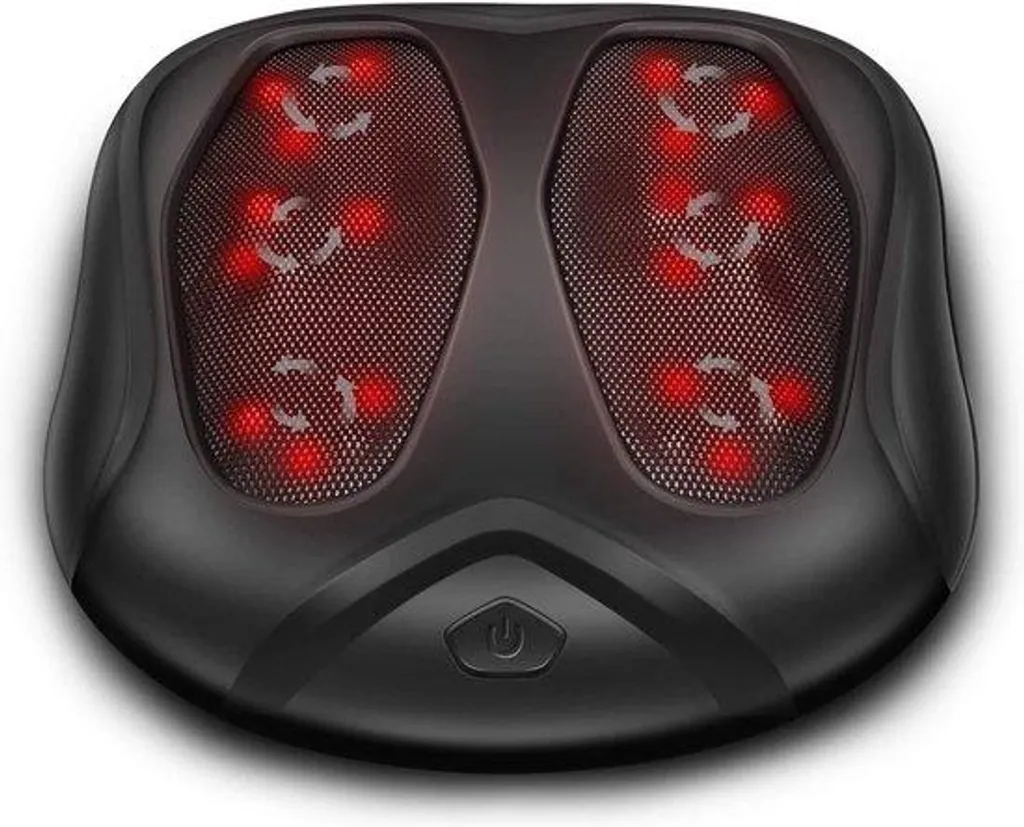 Appareil massage pieds Shiatsu noir à chaleur infrarouge relaxante