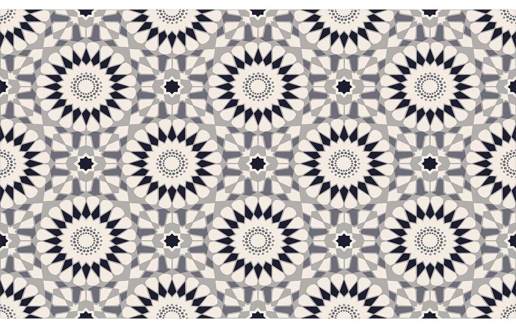 Rutschfeste Bodenaufkleber mit Schutzfolie – Blumenmosaikfliesen – 1 Aufkleber, 60 x 100 cm