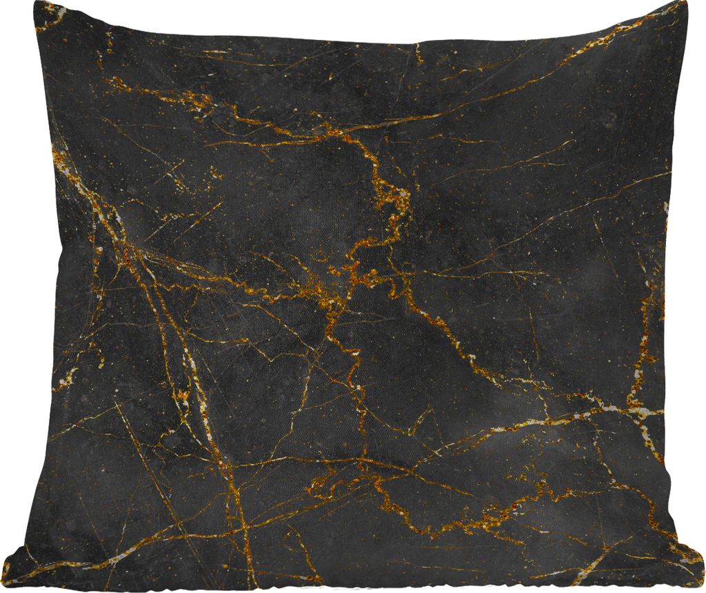 MuchoWow Outdoor Kissen - Marmor - Gold - Schwarz - 40x40 cm - Wetterfest - Lounge Kissen - Kopfkissen - Interieur - Polster mit Bild