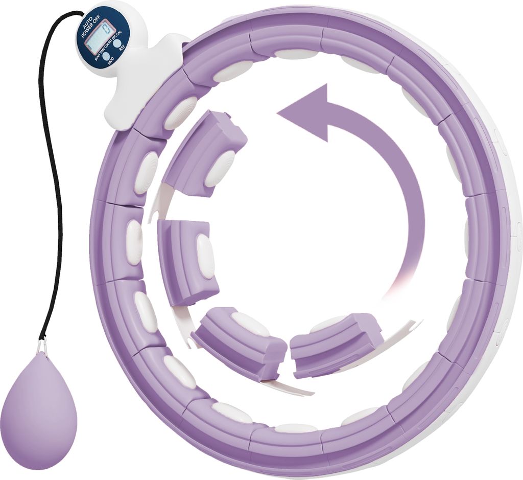 SPORTNOW Smart Hula Hoop Reifen Erwachsene mit Gewicht Kugel Zähler 16 Knoten Einstellbar Fitness Leise für , Fitness Violett