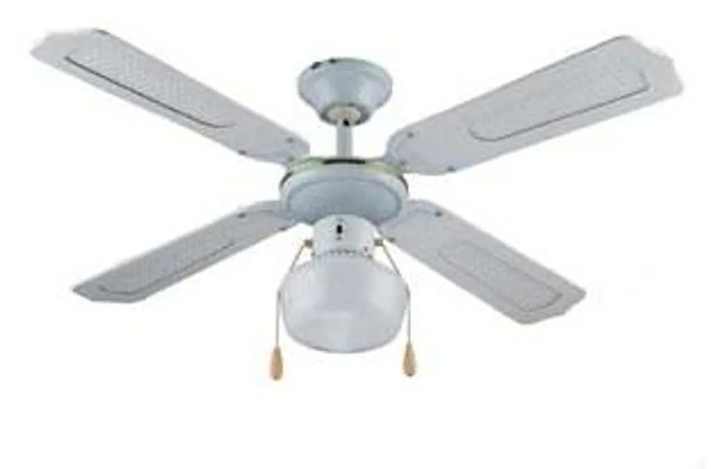 Ventilateur de plafond bois blanc ø 107 cm avec éclairage intégré LED