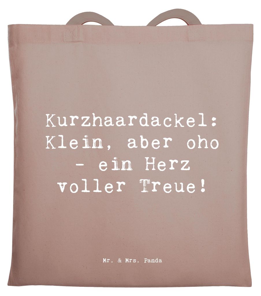 Mr. & Mrs. Panda Tote Bag Spruch Kurzhaardackel Herz - Braun Pastell - Geschenk, Kurzhaar Dackel, dokumententasche, Laptoptasche, Eigenschaften, wa...