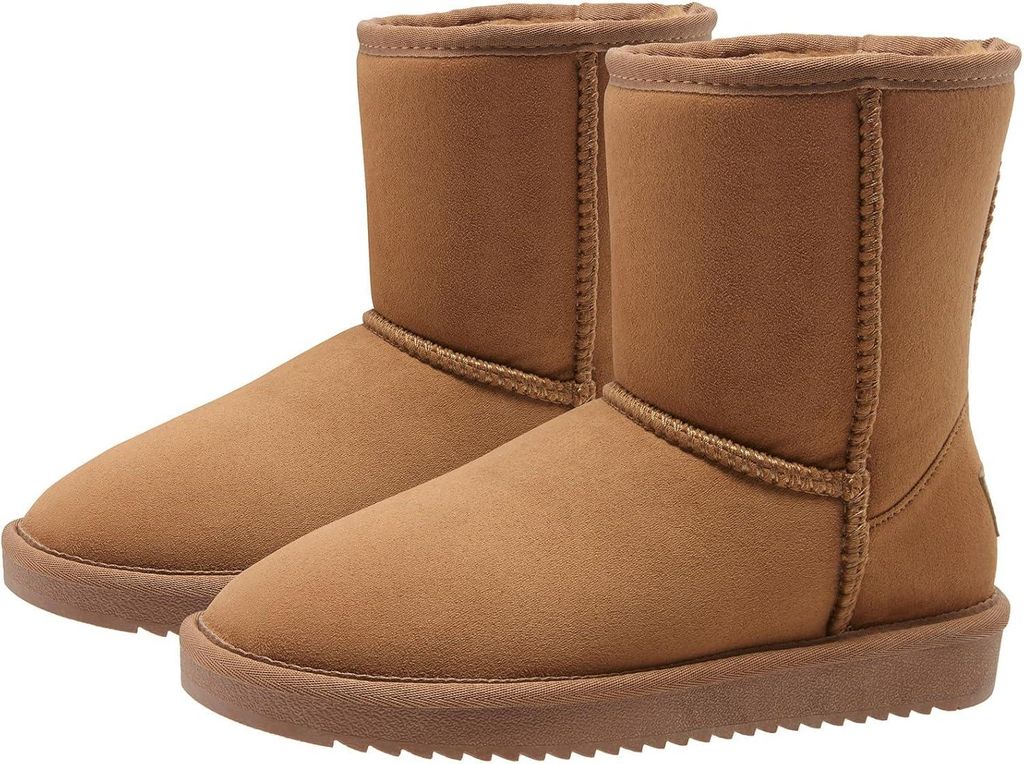 OutPro Damen Schneestiefel Schuhe Winter Slip On Gefüttert Stiefeletten Braun 40