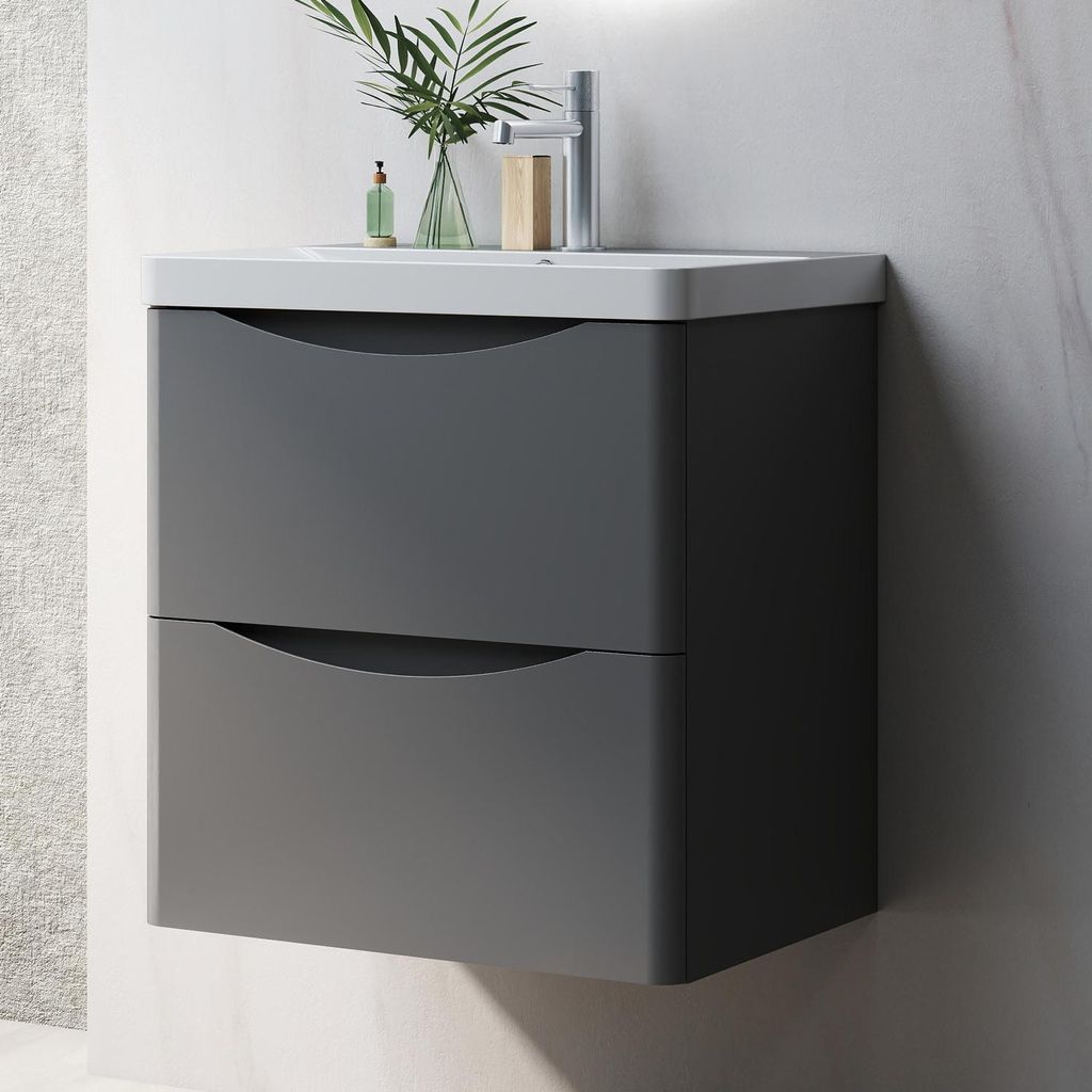 Waschtisch mit Unterschrank 50 cm Smiley Badmöbel Set Produktbild 