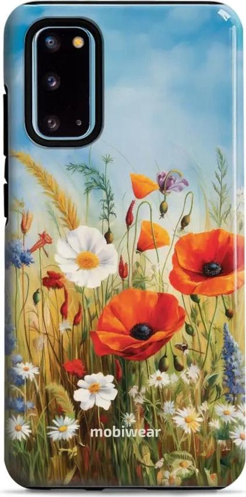Handyhülle für Galaxy S20, Mobiwear Elite Pro, Wiesenblumen