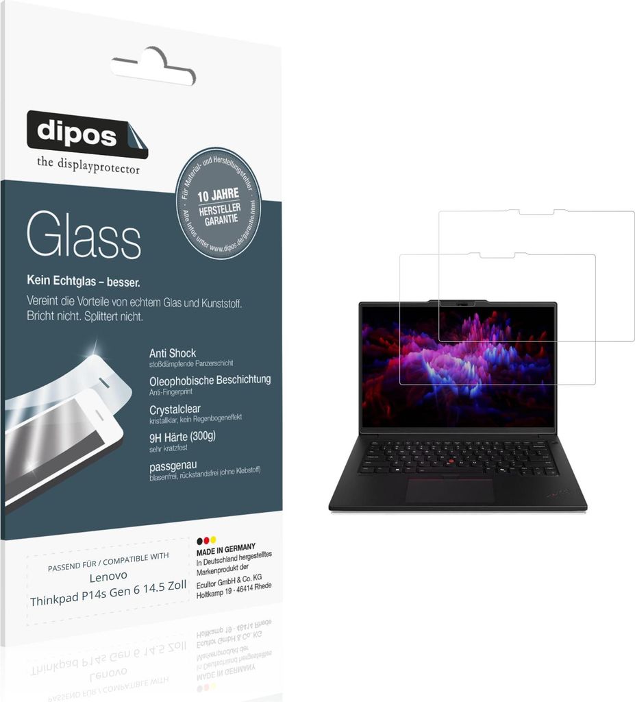 2x Schutzfolie für Lenovo Thinkpad P14s Gen 6 14.5 Zoll - Produktbild 