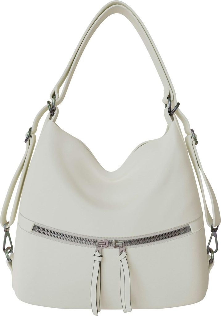 Damen Shopper Tasche groß Hobo Bag – vegane Leder Schultertasche mit Rucksackfunktion, 34x36x12 cm, geräumige Umhängetasche für Alltag & Bür...