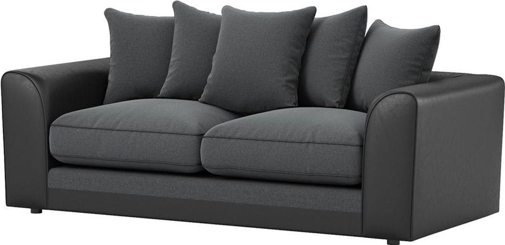 Dreisitzer-Sofa Dillon-Malmo 95/Casco black-Polyesterfasern + Schaumstoff