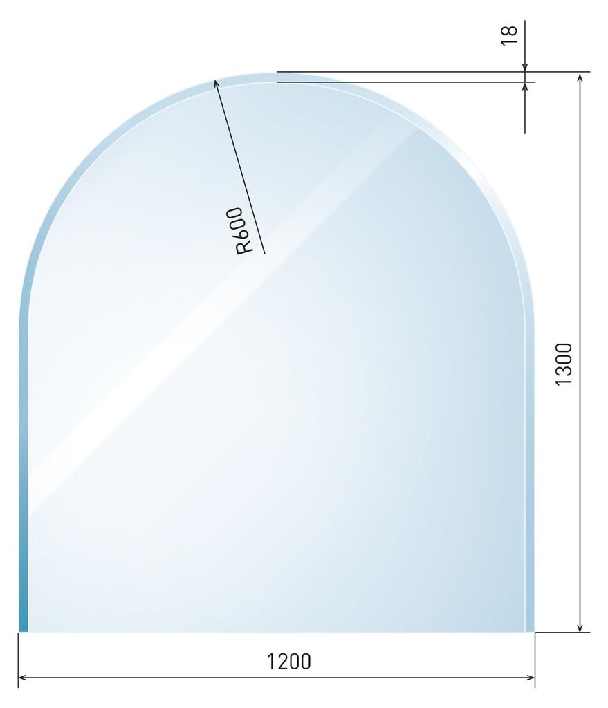 Raik Kamin Glasplatte Zunge 4 inkl. Facette