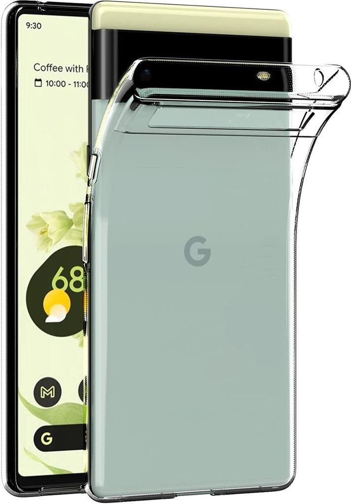 Conie Silikon Schutzhülle für Google Pixel 6 Tasche klar Case Cover Bumper Hülle durchsichtig in transparent