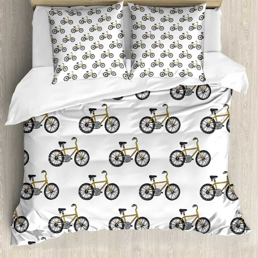 Copripiumino 200x200 ABAKUHAUS Bici Giallo Senape - Minimal & Sano