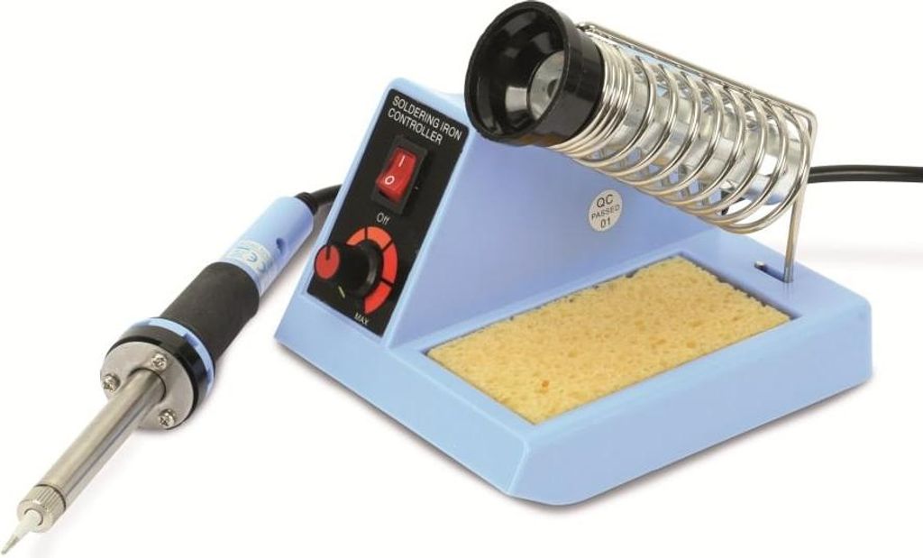 DAYTOOLS Löt-Starterset LS-99KIT | Lötstation mit regelbarer Temperatur (150-450°C) | 48 W Leistung | Zubehörset mit Lötzinn, Entlötpumpe, L...